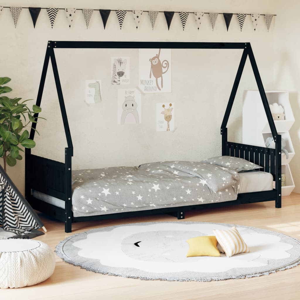 Estrutura de Cama para Crianças 80x160 cm Pinho Maciço Branco