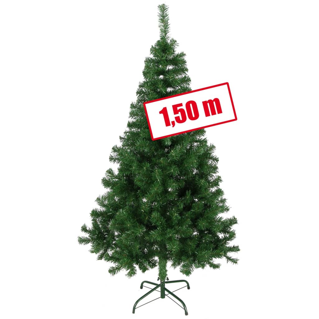 HI Árvore de natal com suporte de metal 150 cm verde