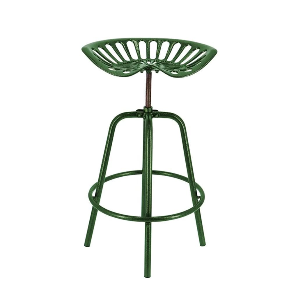 Esschert Design Cadeira de bar industrial verde