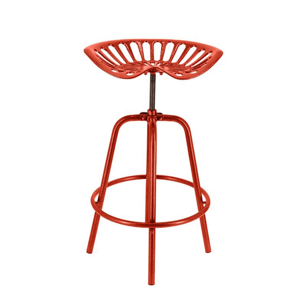 Esschert Design Cadeira de bar industrial vermelho