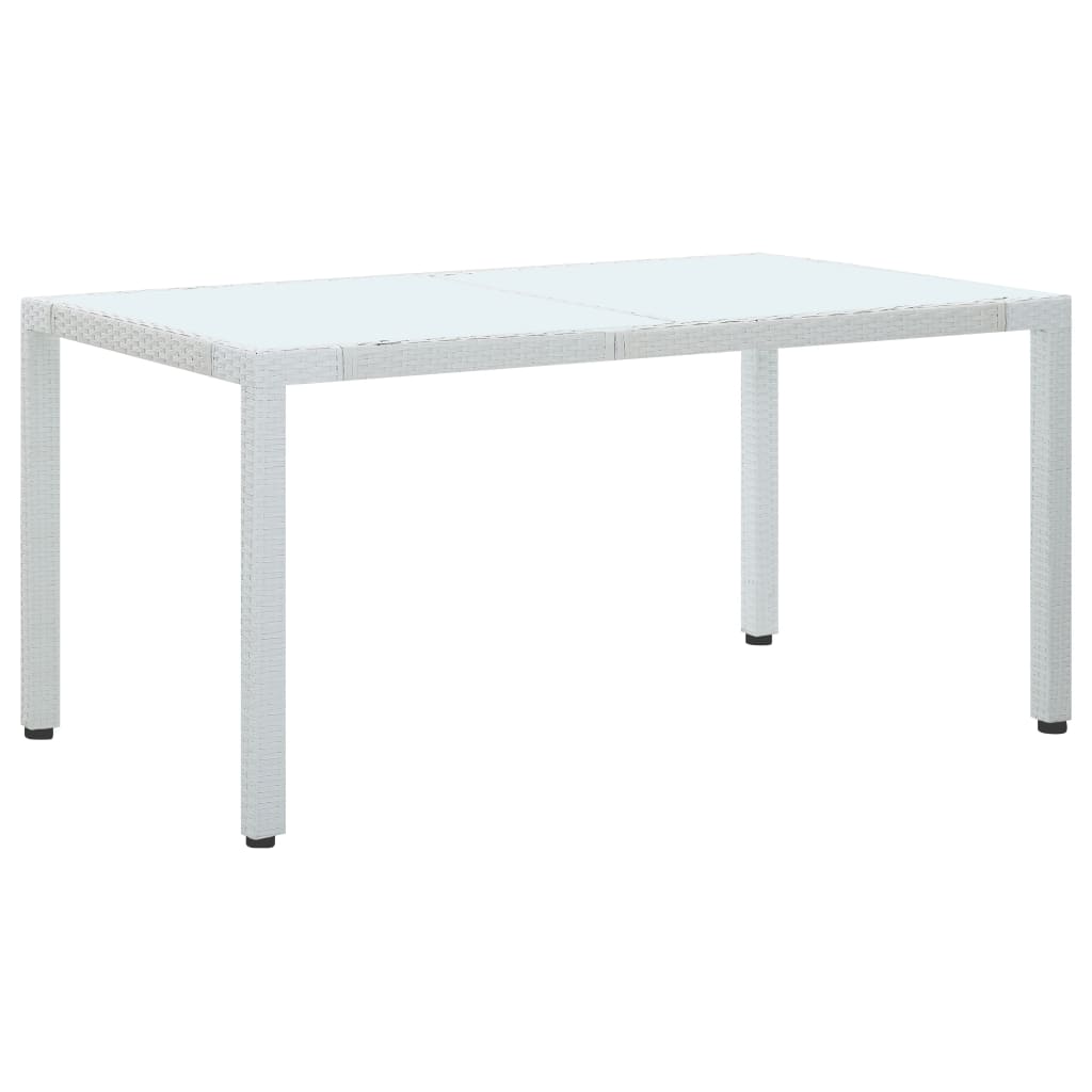 Mesa de jardim 150x90x75 cm vime PE branco