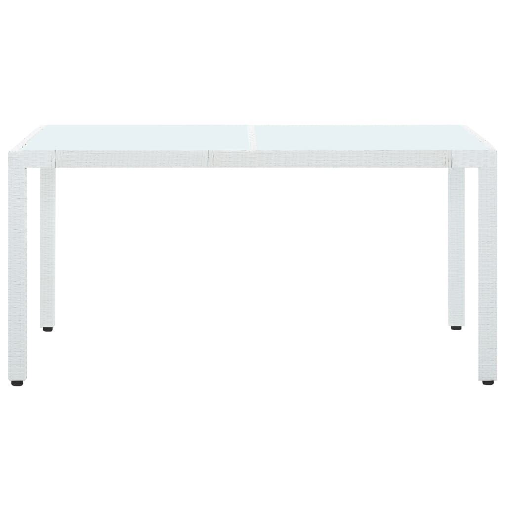 Mesa de jardim 150x90x75 cm vime PE branco