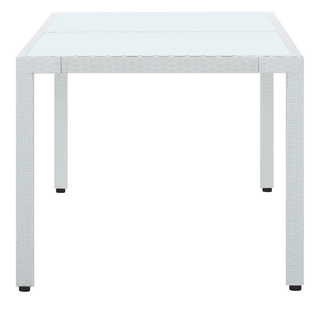 Mesa de jardim 150x90x75 cm vime PE branco