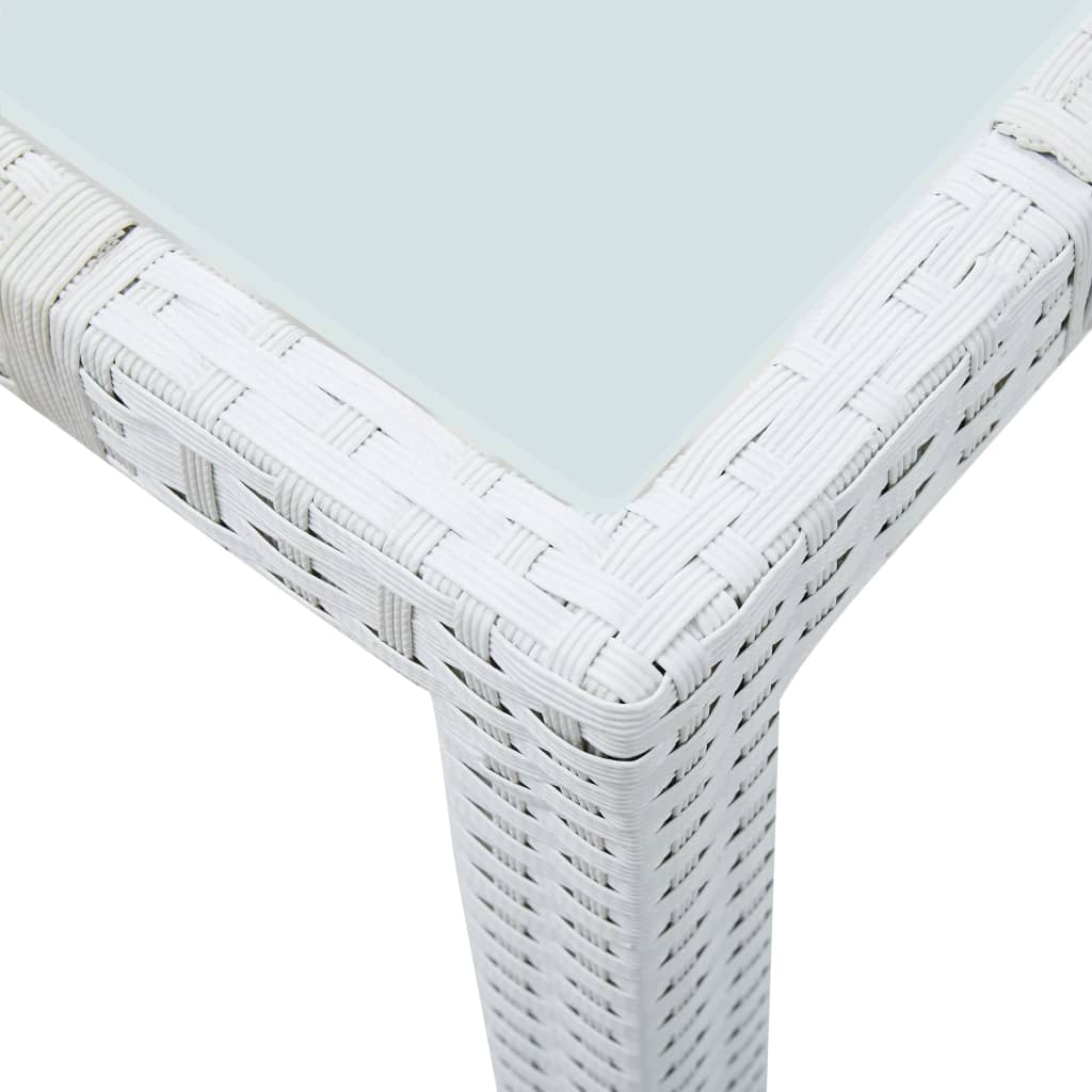 Mesa de jardim 150x90x75 cm vime PE branco