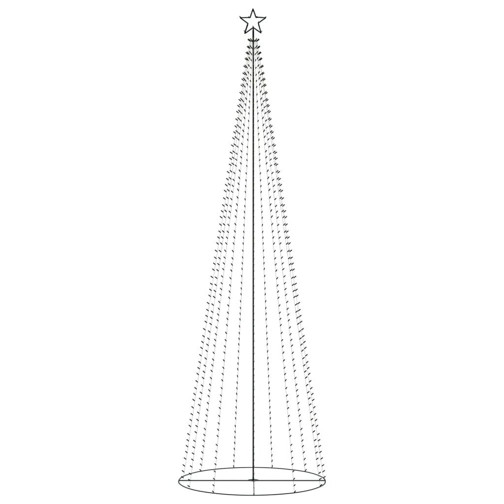 Árvore de Natal em cone 752 luzes LED branco quente 160x500cm