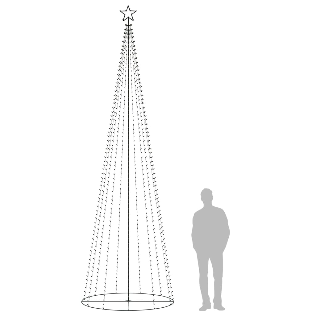 Árvore de Natal em cone 752 luzes LED branco quente 160x500cm