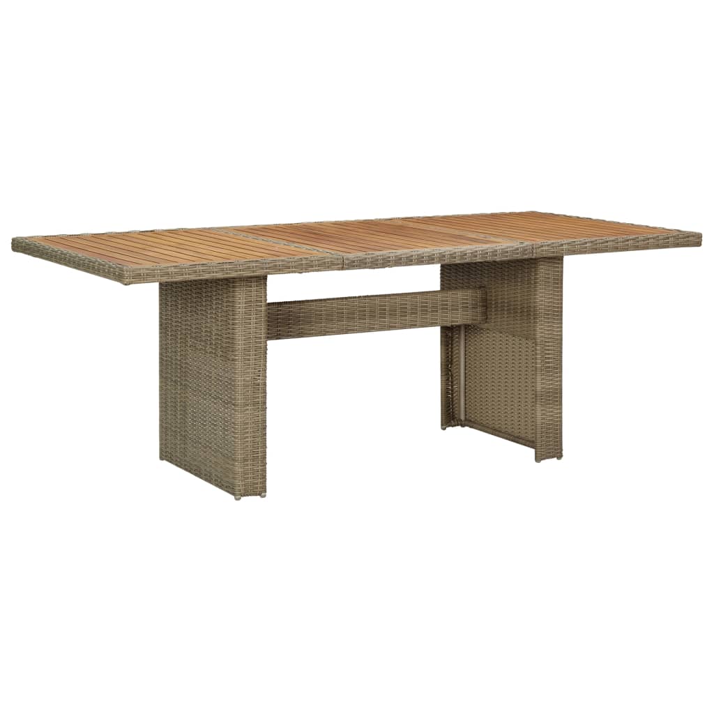 Mesa de jantar jardim 200x100x74 cm vime PE castanho