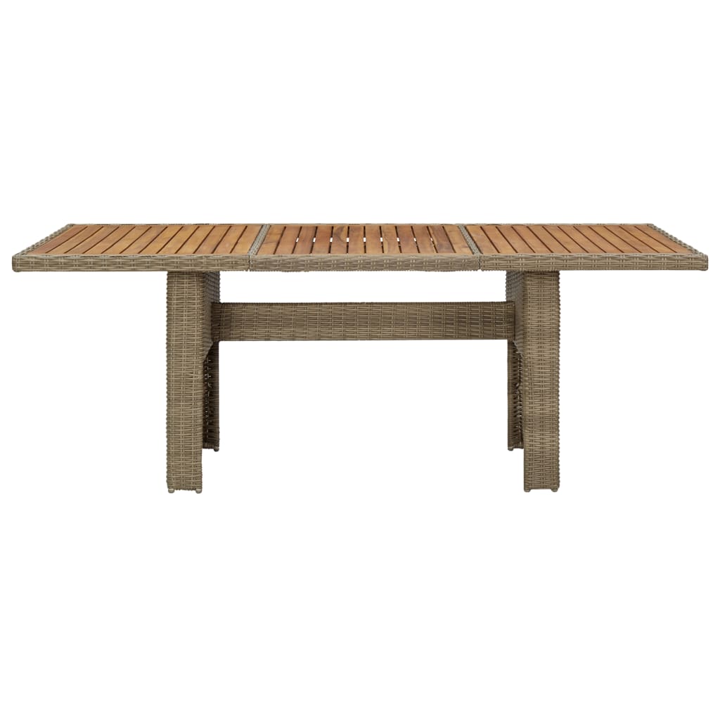 Mesa de jantar jardim 200x100x74 cm vime PE castanho