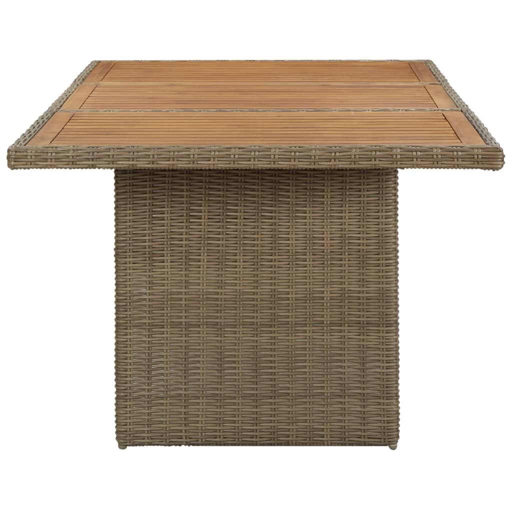 Mesa de jantar jardim 200x100x74 cm vime PE castanho