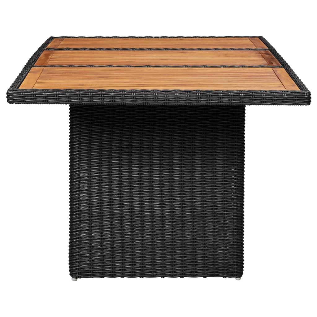 Mesa de jantar jardim 200x100x74 cm vime PE preto