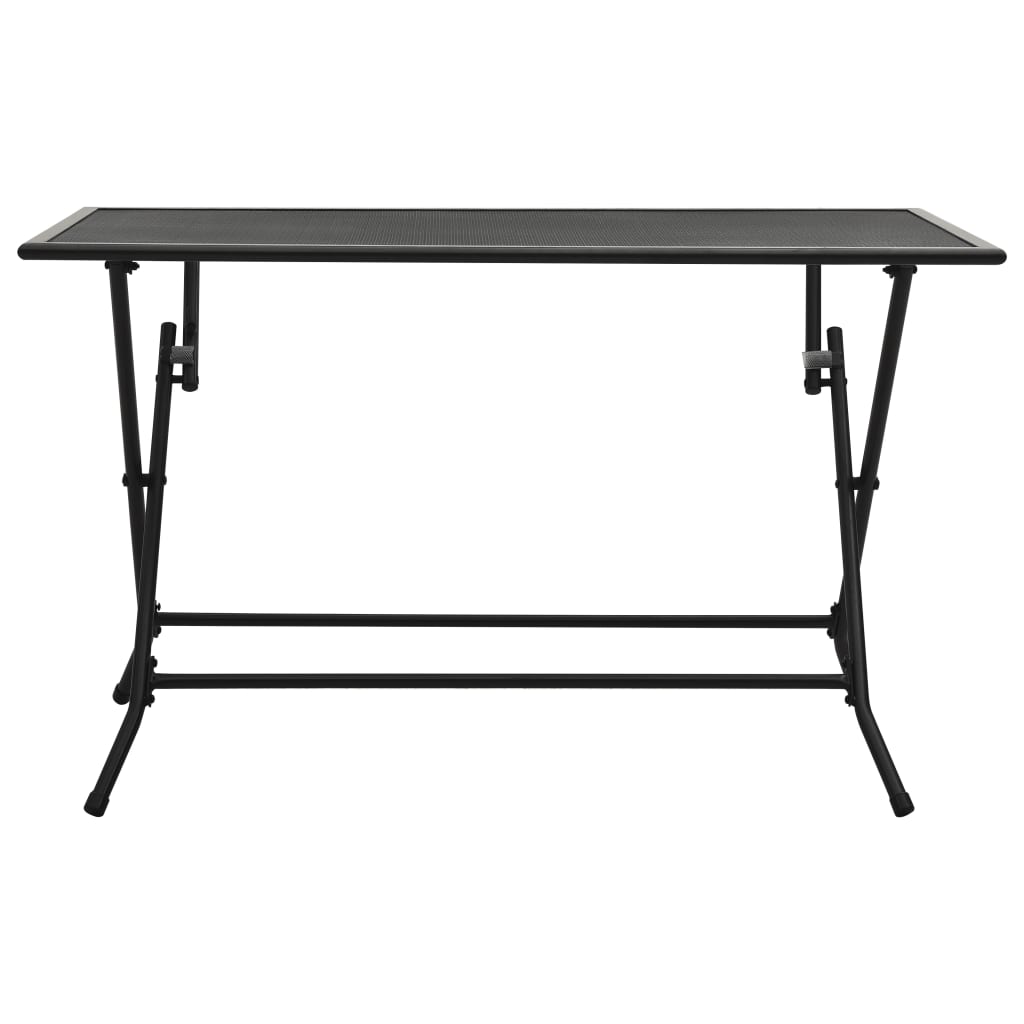 Mesa em rede dobrável 120x60x72 cm aço antracite