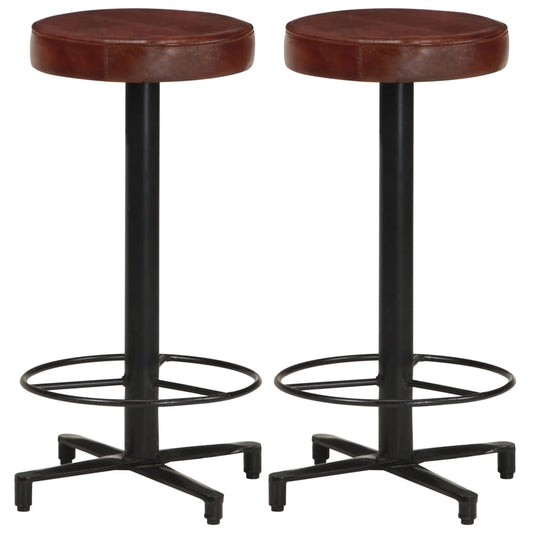 Bancos de bar 2 pcs 66 cm couro genuíno