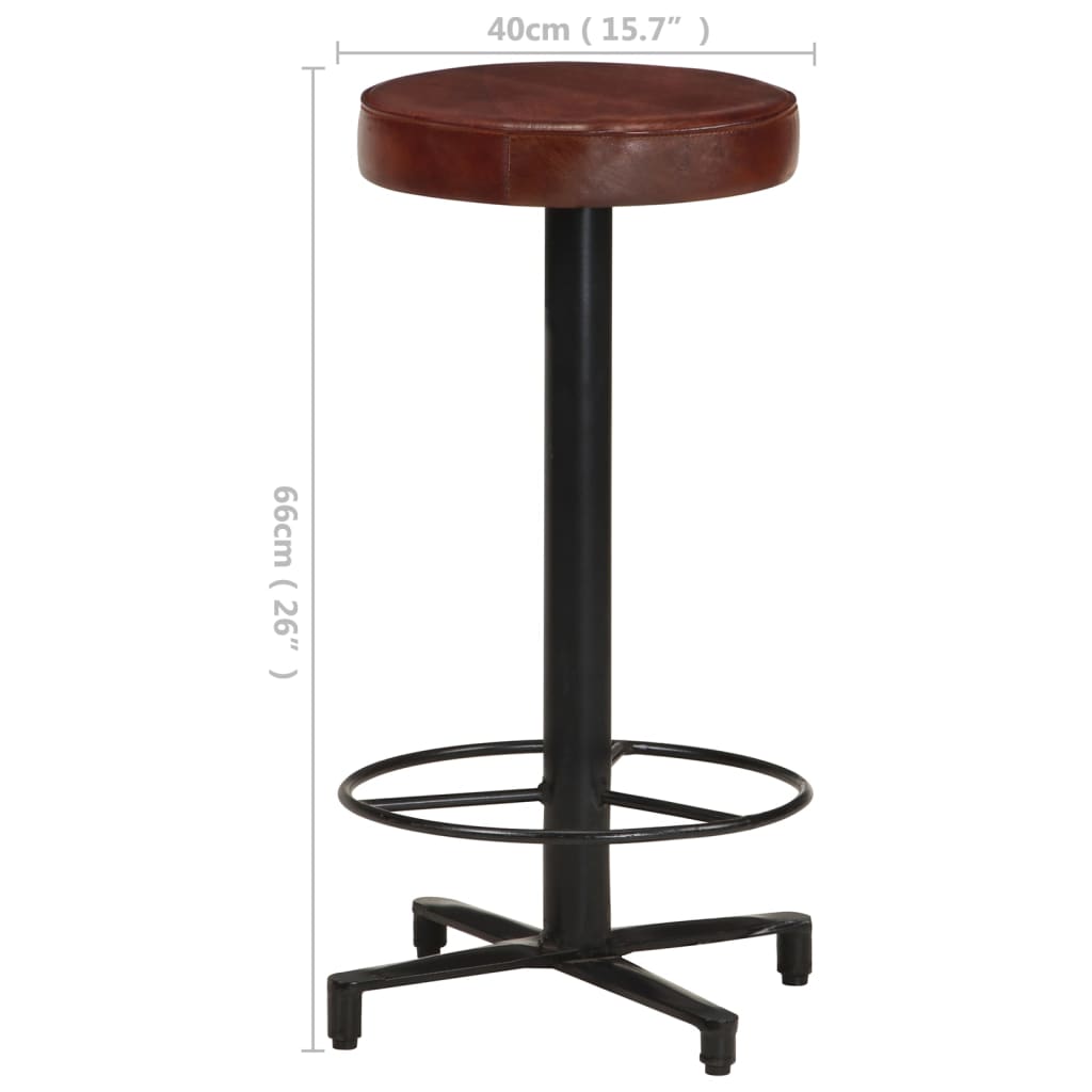 Bancos de bar 2 pcs 66 cm couro genuíno