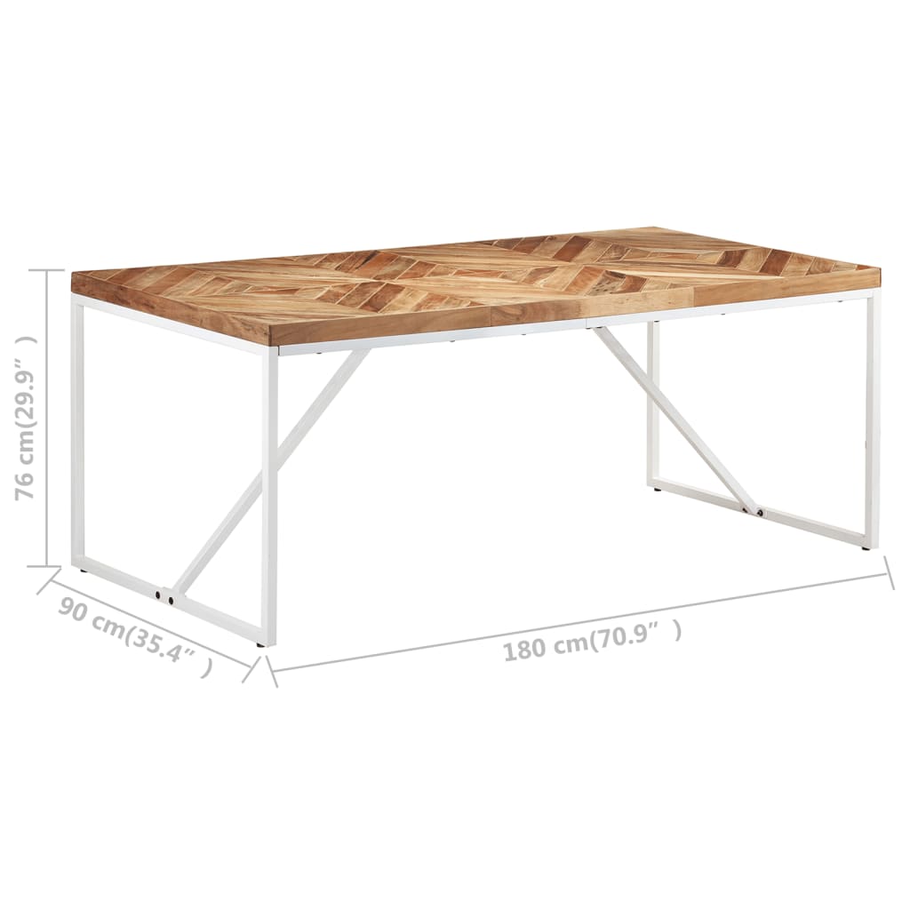 Mesa de jantar 180x90x76 cm madeira acácia maciça e mangueira