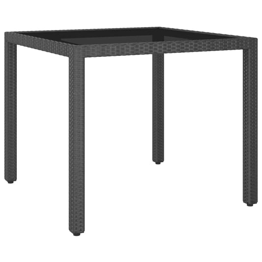 Mesa de jardim 90x90x75 cm vime PE preto