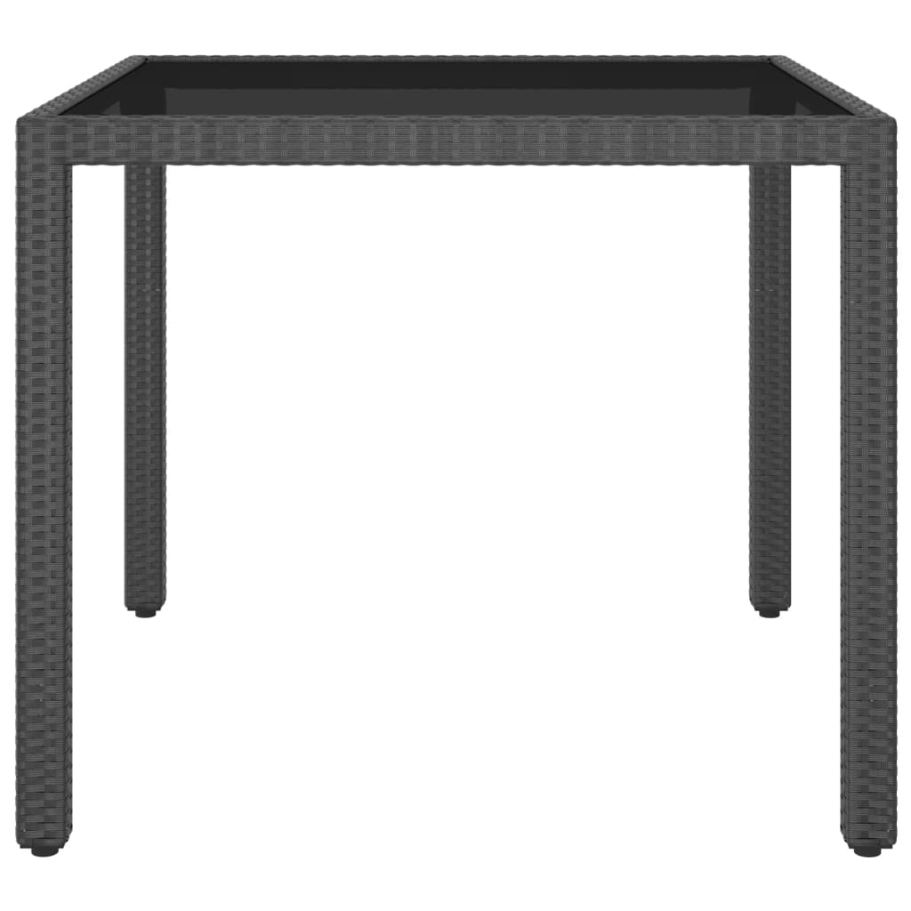 Mesa de jardim 90x90x75 cm vime PE preto