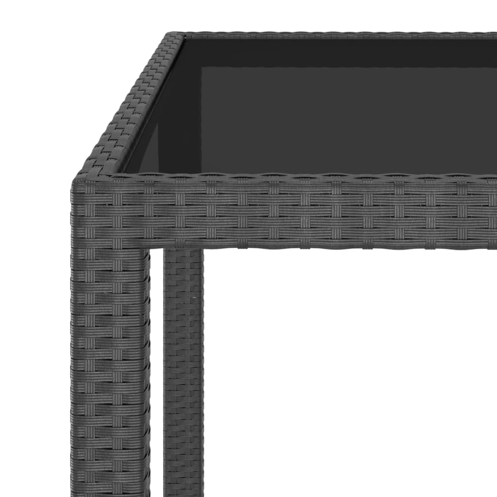 Mesa de jardim 90x90x75 cm vime PE preto