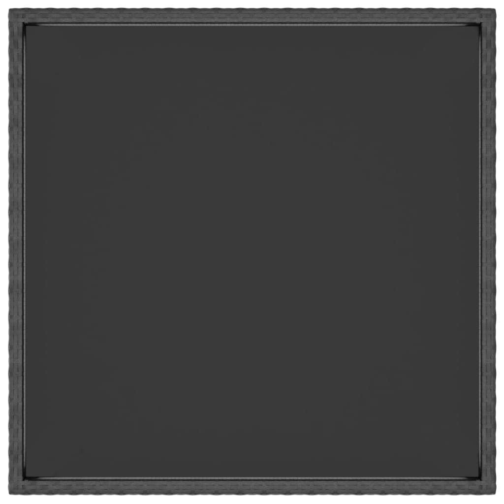 Mesa de jardim 90x90x75 cm vime PE preto