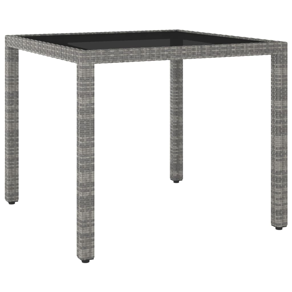 Mesa de jardim 90x90x75 cm vime PE cinzento