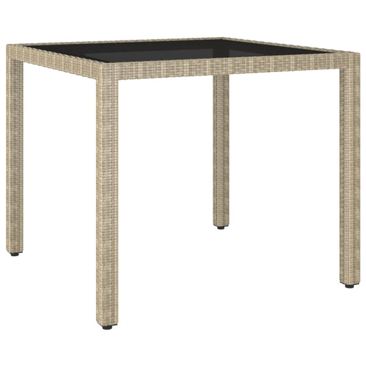 Mesa de jardim 90x90x75 cm vime PE bege