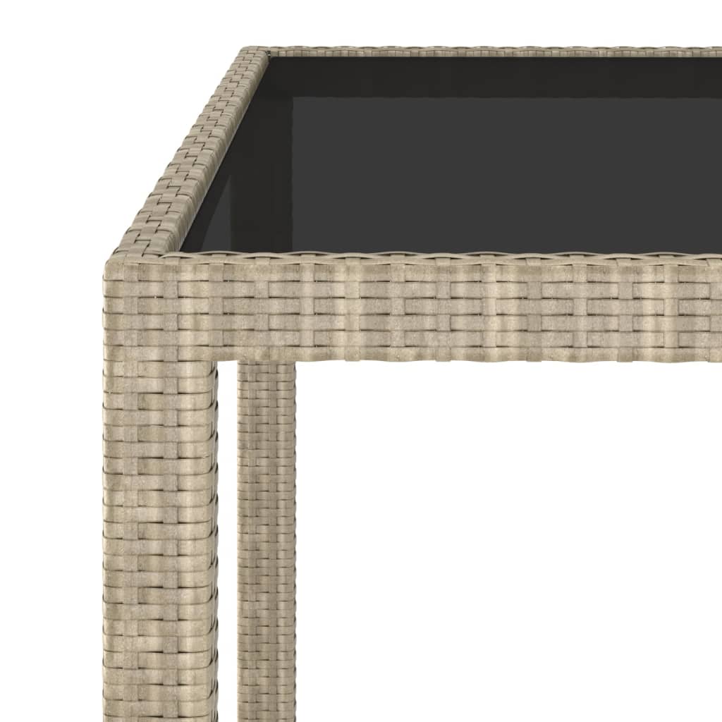 Mesa de jardim 90x90x75 cm vime PE bege