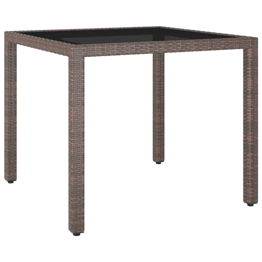 Mesa de jardim 90x90x75 cm vime PE castanho