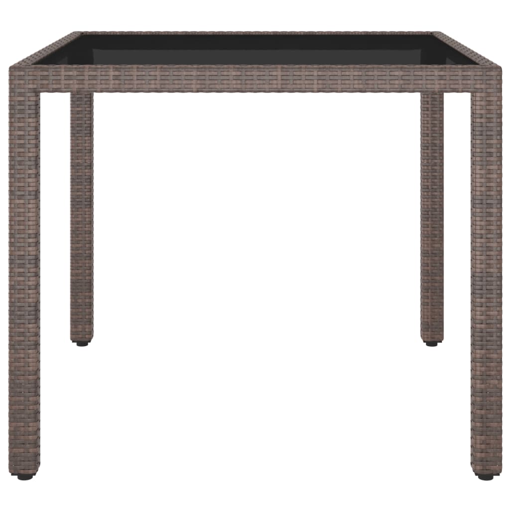 Mesa de jardim 90x90x75 cm vime PE castanho