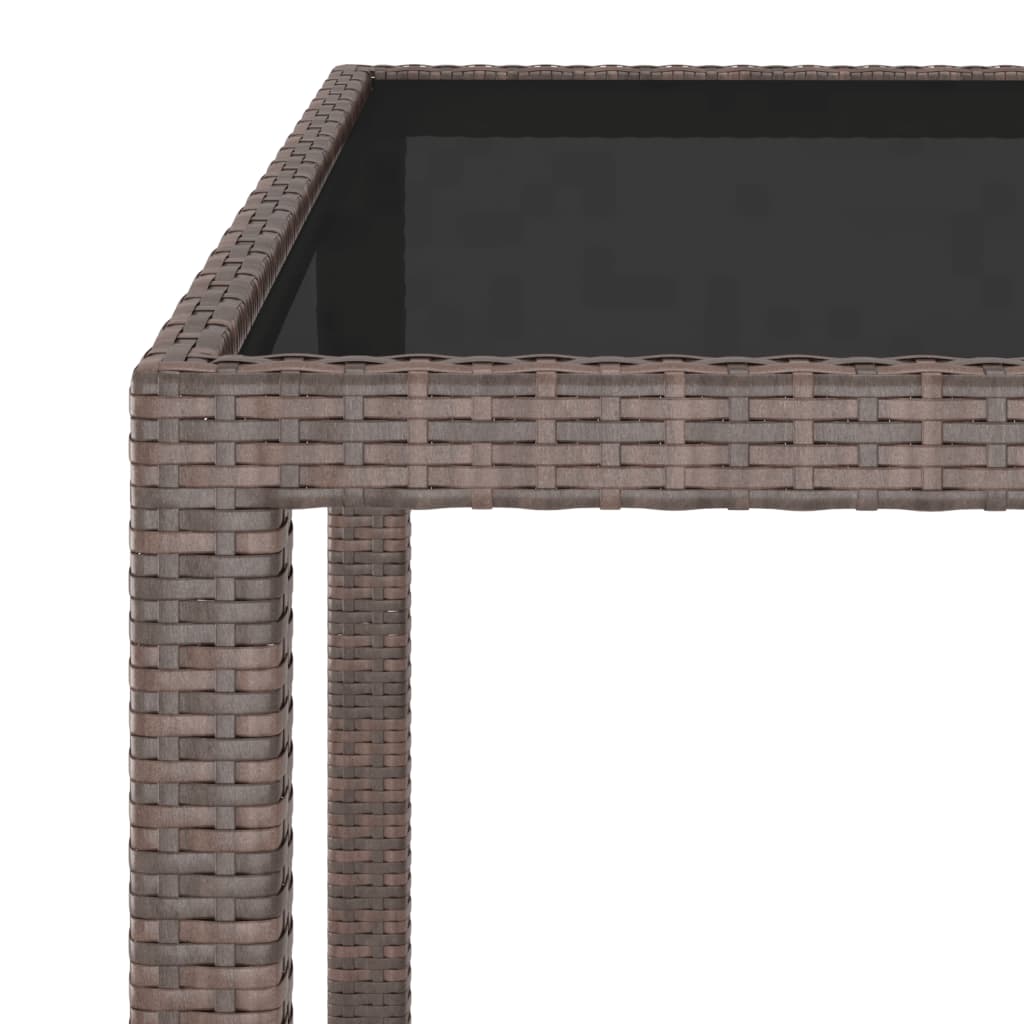 Mesa de jardim 90x90x75 cm vime PE castanho