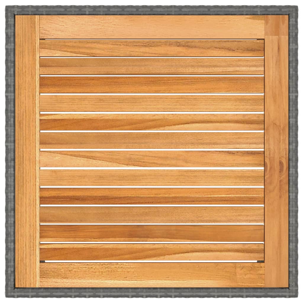 Mesa de jardim 90x90x75 cm vime PE cinzento