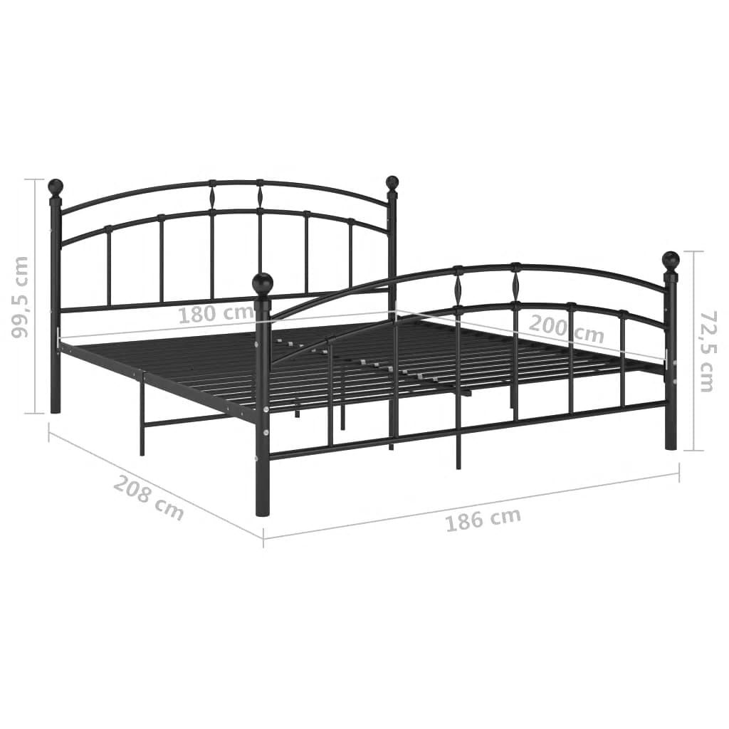 Estrutura de cama metal 180x200 cm preto