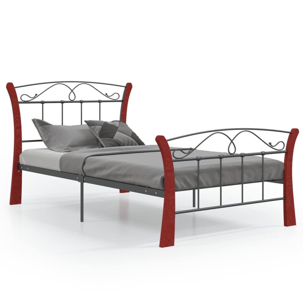 Estrutura de cama 100x200 cm metal preto