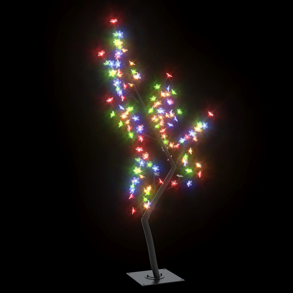 Árvore de Natal 128 LEDs flor cerejeira luz colorida 120 cm