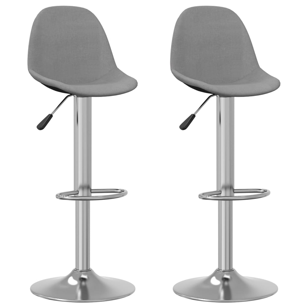 Bancos de bar 2 pcs tecido cinzento