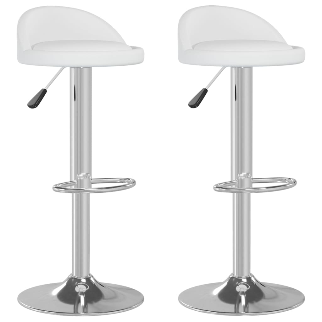 Bancos de bar 2 pcs couro artificial branco