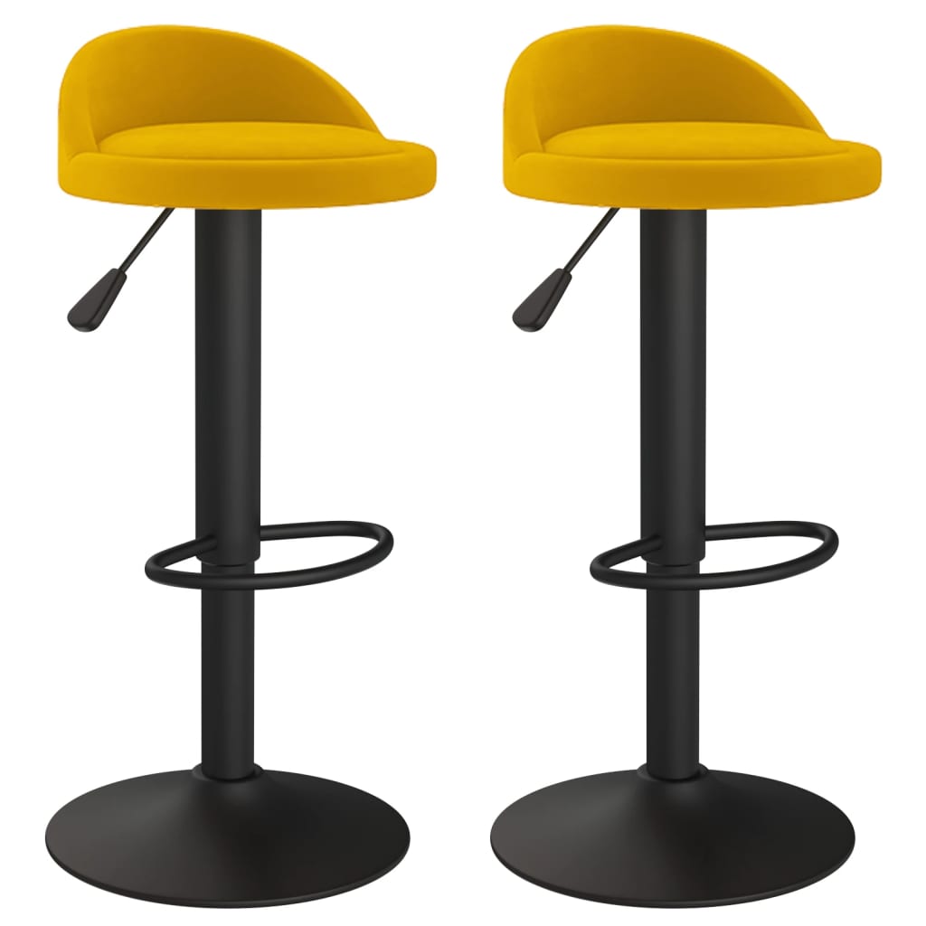 Bancos de bar 2 pcs veludo amarelo