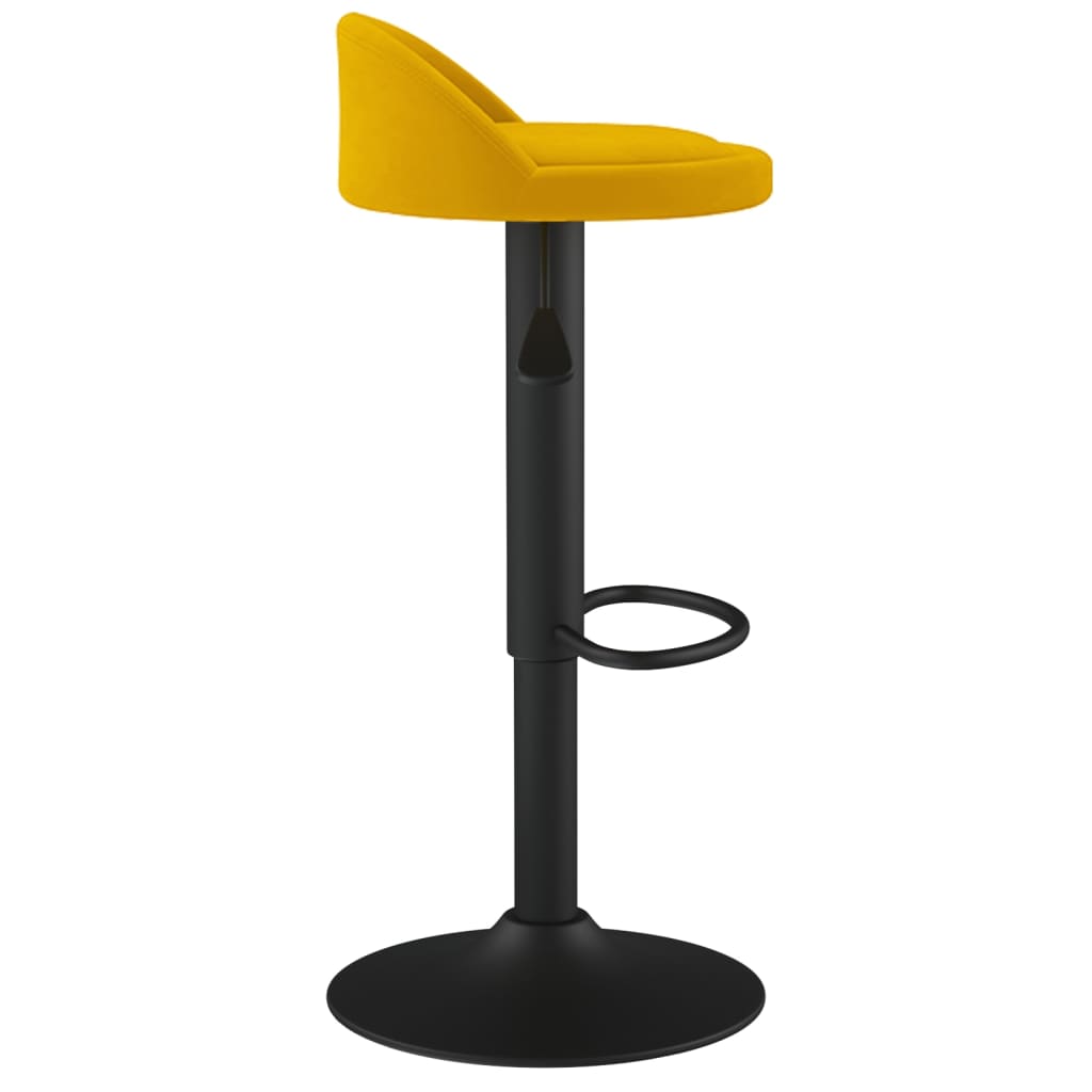 Bancos de bar 2 pcs veludo amarelo