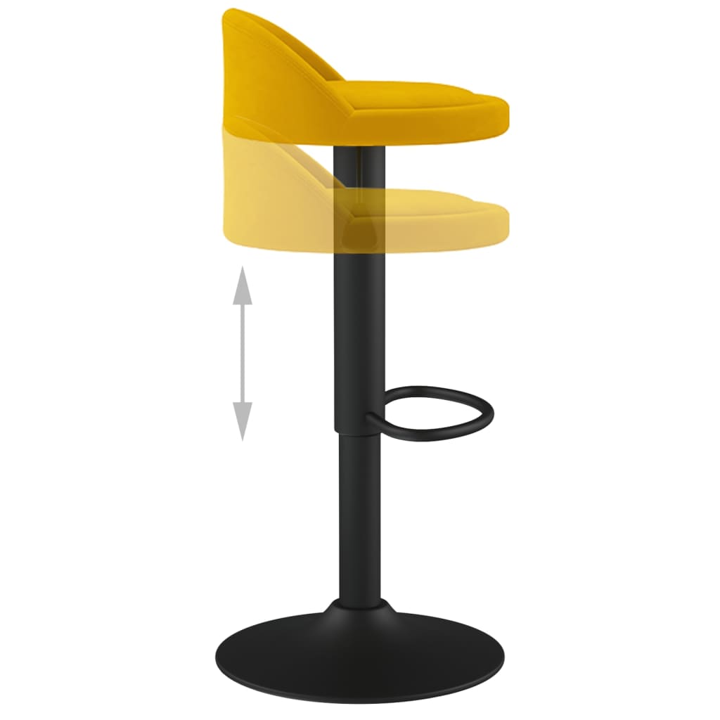 Bancos de bar 2 pcs veludo amarelo