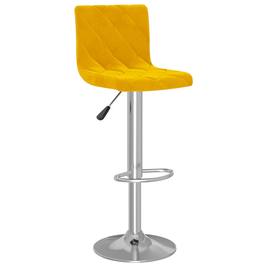 Bancos de bar 2 pcs veludo amarelo mostarda