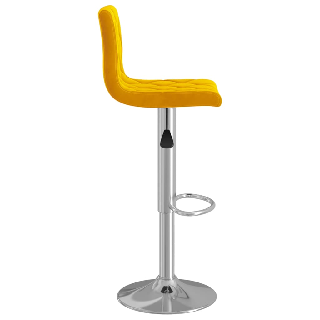 Bancos de bar 2 pcs veludo amarelo mostarda