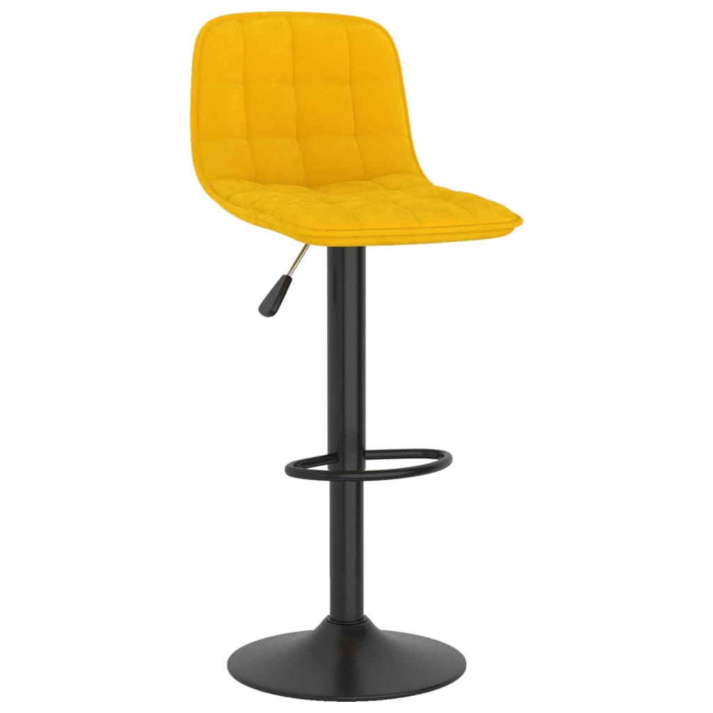 Bancos de bar 2 pcs veludo amarelo