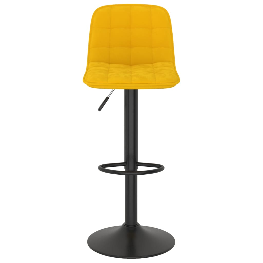 Bancos de bar 2 pcs veludo amarelo