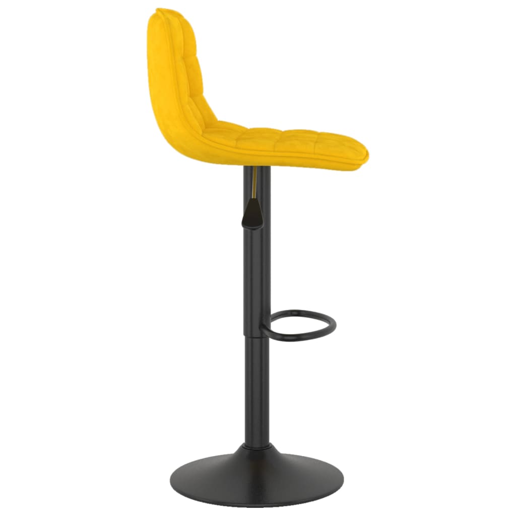 Bancos de bar 2 pcs veludo amarelo