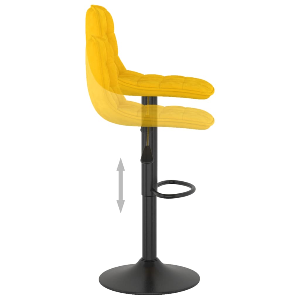 Bancos de bar 2 pcs veludo amarelo