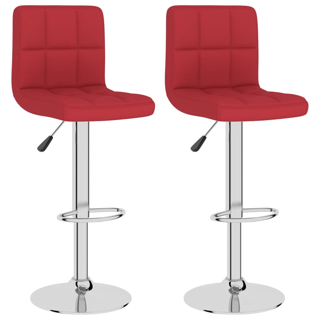 Bancos de bar 2 pcs tecido vermelho tinto