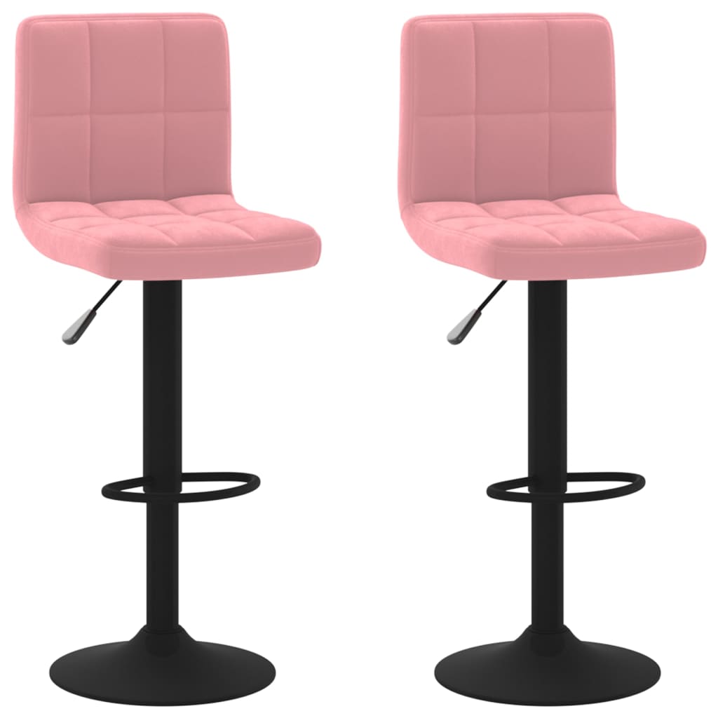 Bancos de bar 2 pcs veludo rosa