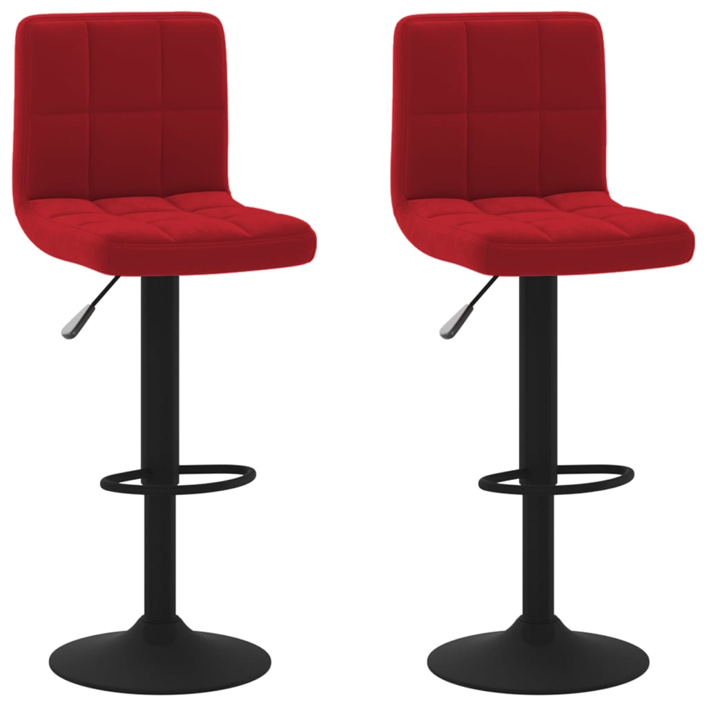 Bancos de bar 2 pcs veludo vermelho tinto