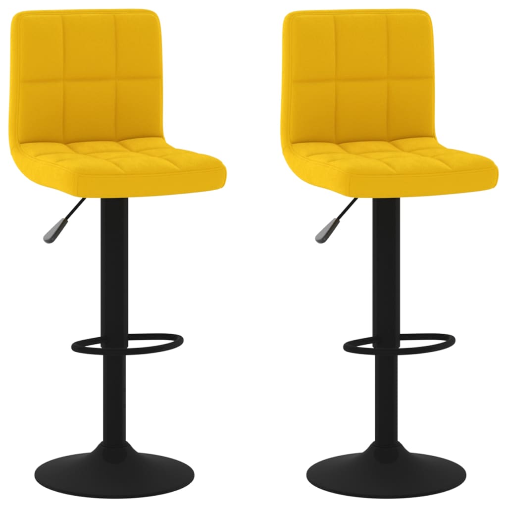 Bancos de bar 2 pcs veludo amarelo mostarda