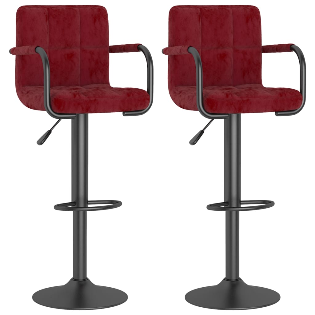 Bancos de bar 2 pcs veludo vermelho tinto