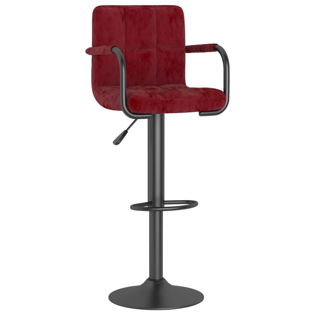 Bancos de bar 2 pcs veludo vermelho tinto