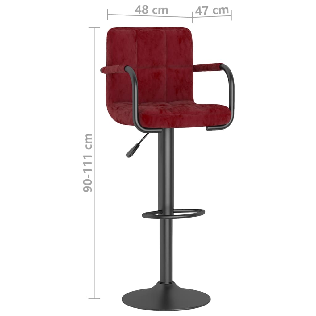 Bancos de bar 2 pcs veludo vermelho tinto